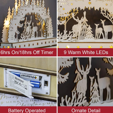 LED Light Up Wooden Indoor Christmas Decoration