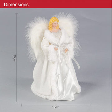 30cm Traditional White Angel Fairy Christmas Tree Topper