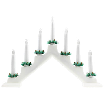 7 Bulb Plastic Candle White Bridge Lights Christmas Decoration