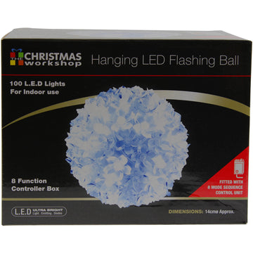 100 LED Ultra Bright Lights Hanging Flashing Ball Christmas Decoration