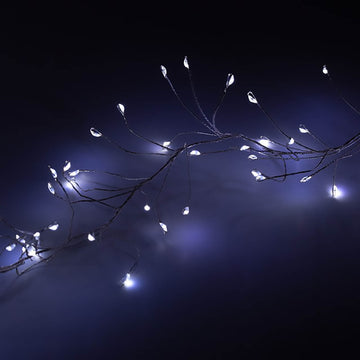 5.6M Silver White LED Christmas Cluster String Lights