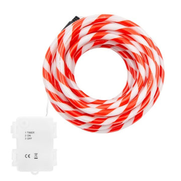Christmas Lights Candy Cane Rope Style 5m - Waterproof