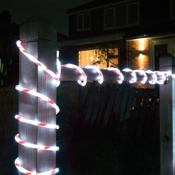 Christmas Lights Candy Cane Rope Style 5m - Waterproof
