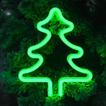 LED Neon Hanging Christmas Tree Lighted Lantern