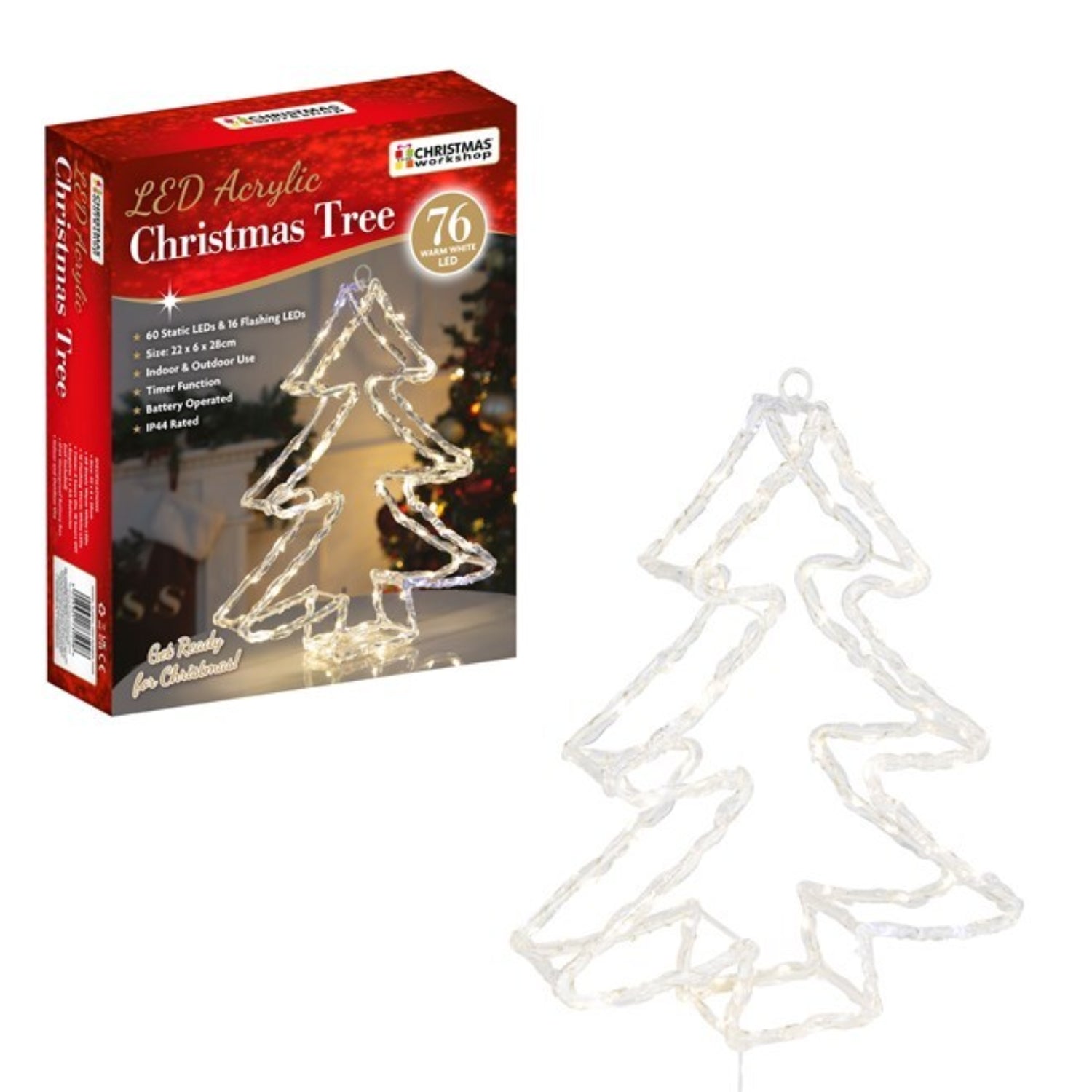 Christmas Tree Design Warm White LED Acrylic Lights