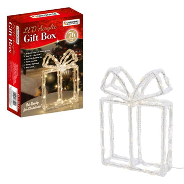 Gift Box Design Warm White LED Christmas Acrylic Lights