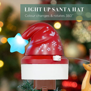 Rotary Santa Sleigh Christmas with LED Lights Tree Topper