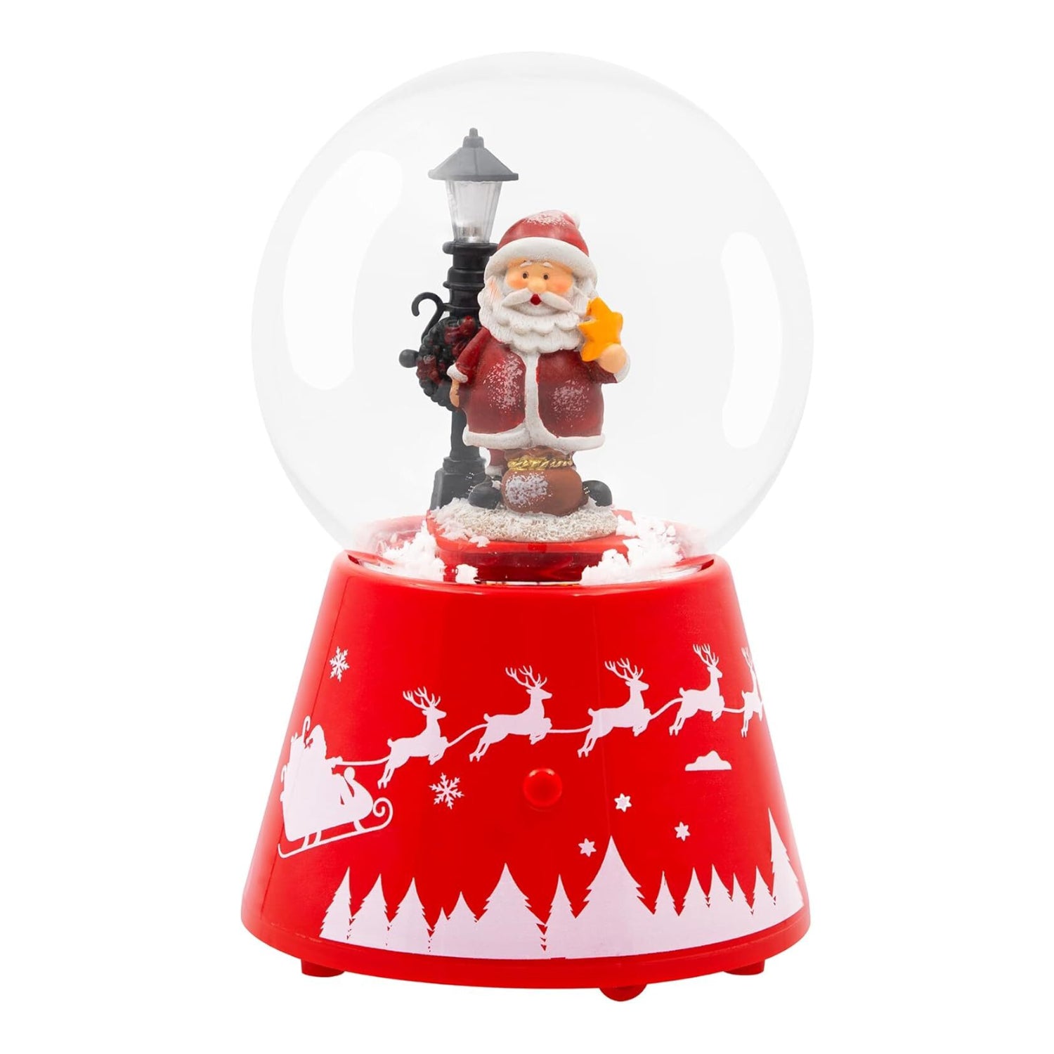 Christmas Snow Globe Santa Musical LED Battery Operated Ornament