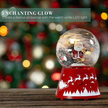 Christmas Snow Globe Santa Musical LED Battery Operated Ornament