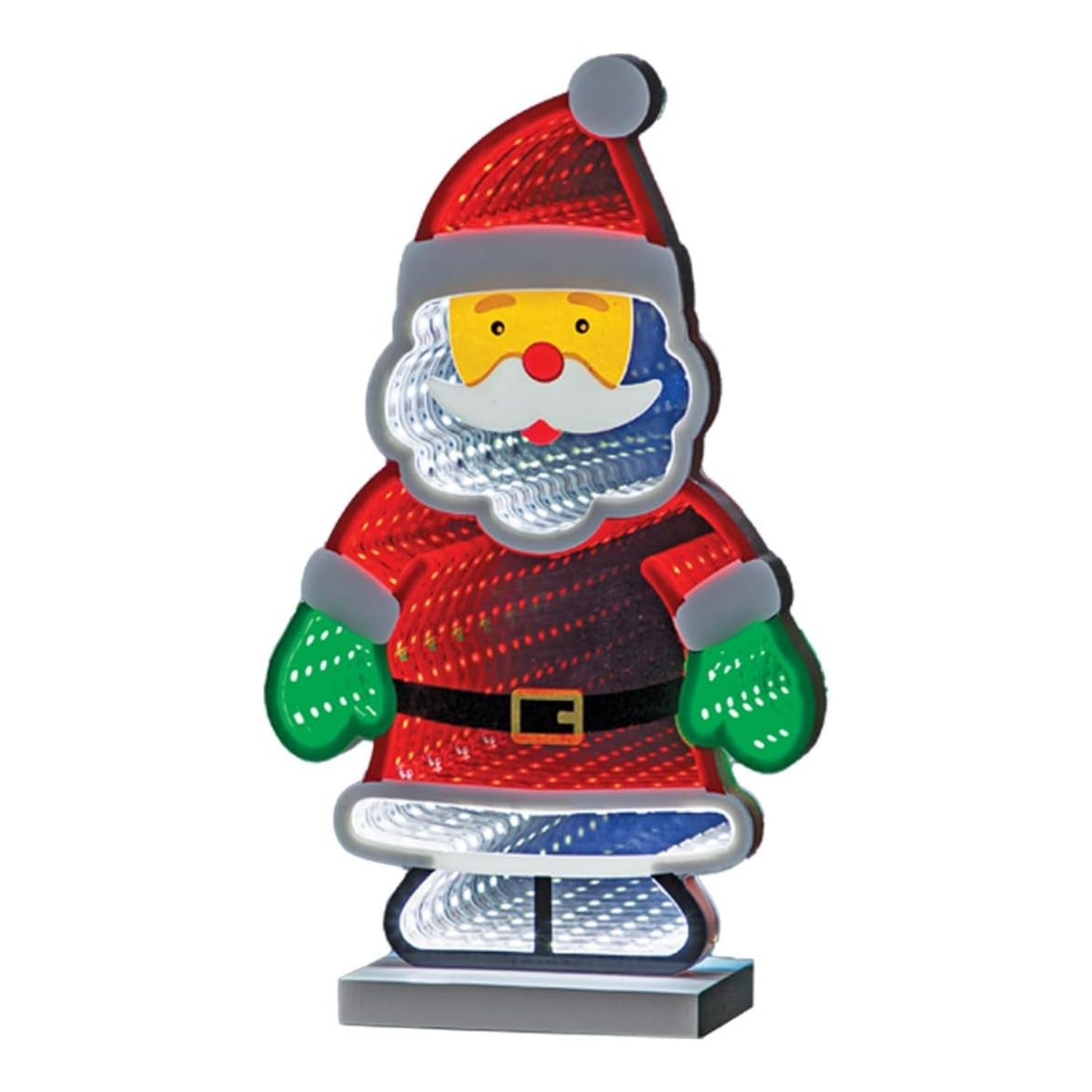 Christmas USB Operated Warm White Santa LED Infinity Mirror Light