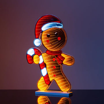 40cm Christmas Gingerbread Candy LED Infinity Mirror Light