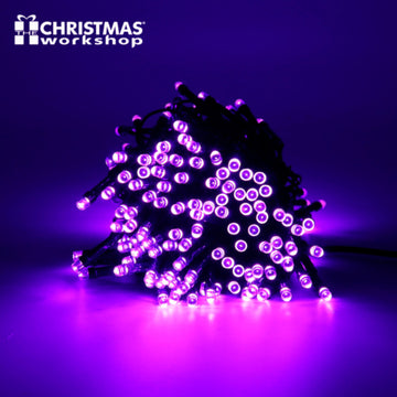100 Purple LED 8 Mode Chaser Christmas Lights