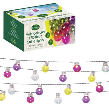 50 LED Multi-coloured Retro Christmas Party String Light Bulbs