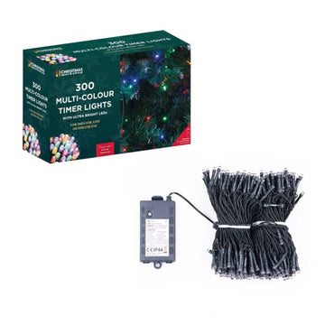 Multi Coloured 8 Modes Battery Operated Christmas LED Timer Lights