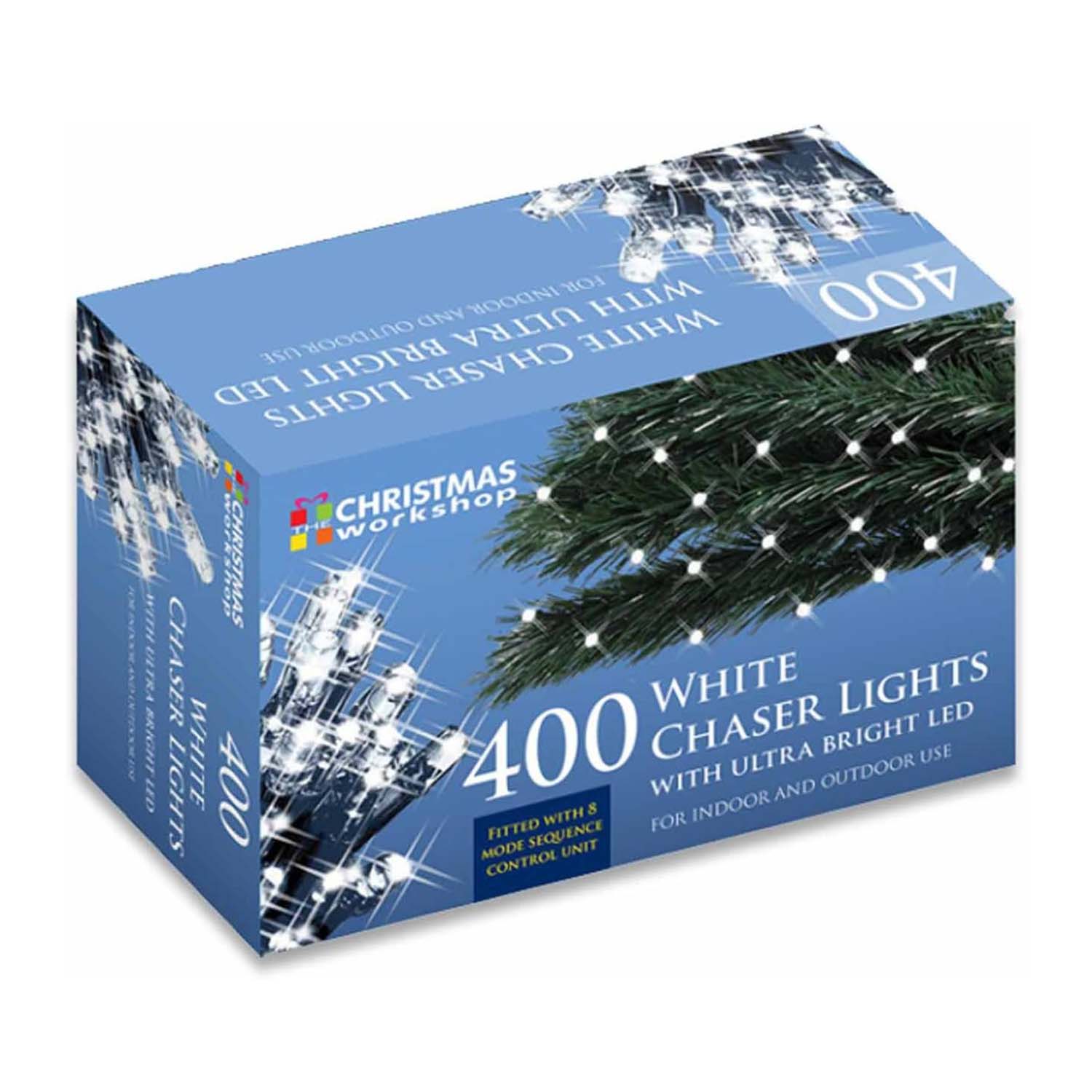 400 LED White Chaser String Fairy Lights
