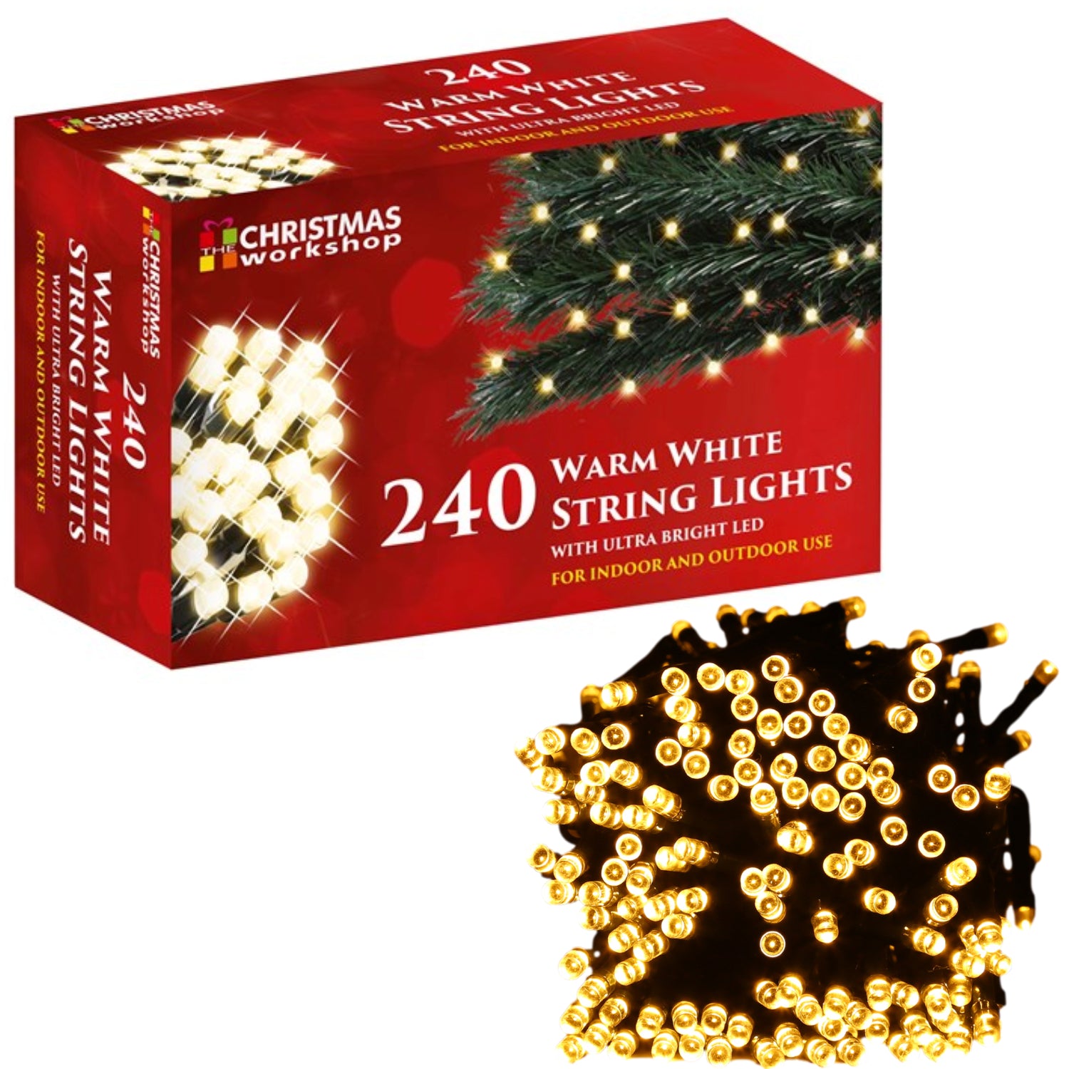 240 Warm White String LED Christmas Decoration Lights