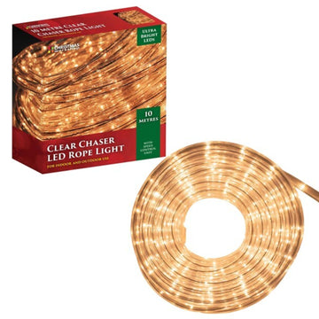 LED White Chaser Rope Christmas Lights