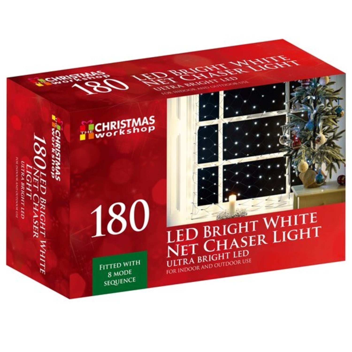 180 Bright White LED Christmas 8 Mode Sequence Chaser Lights