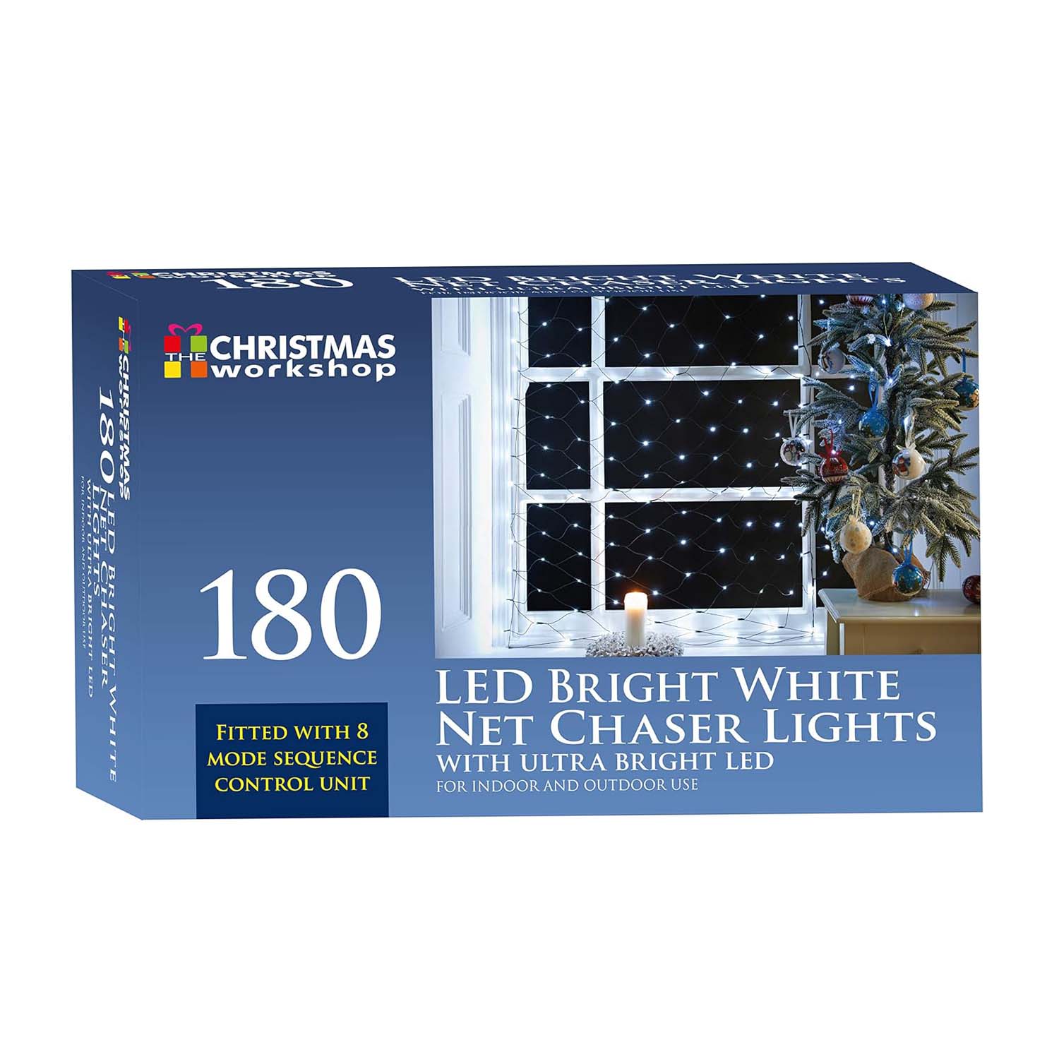 180 Bright White LED Christmas 8 Mode Sequence Chaser Lights