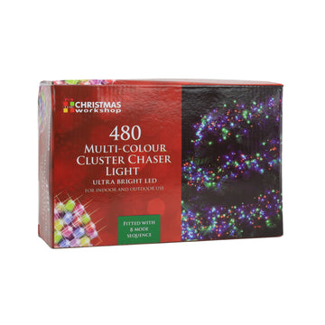 480 Multi Colour Cluster Chaser LED Christmas 8 Mode Lights