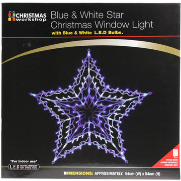 Ultra Bright Blue White LED Star Christmas Window Light Decoration
