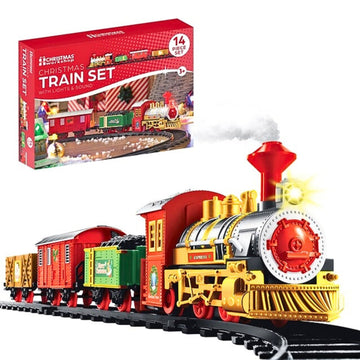 Classic with 330cm Track Lights & Sounds Battery Operated Christmas Train Set