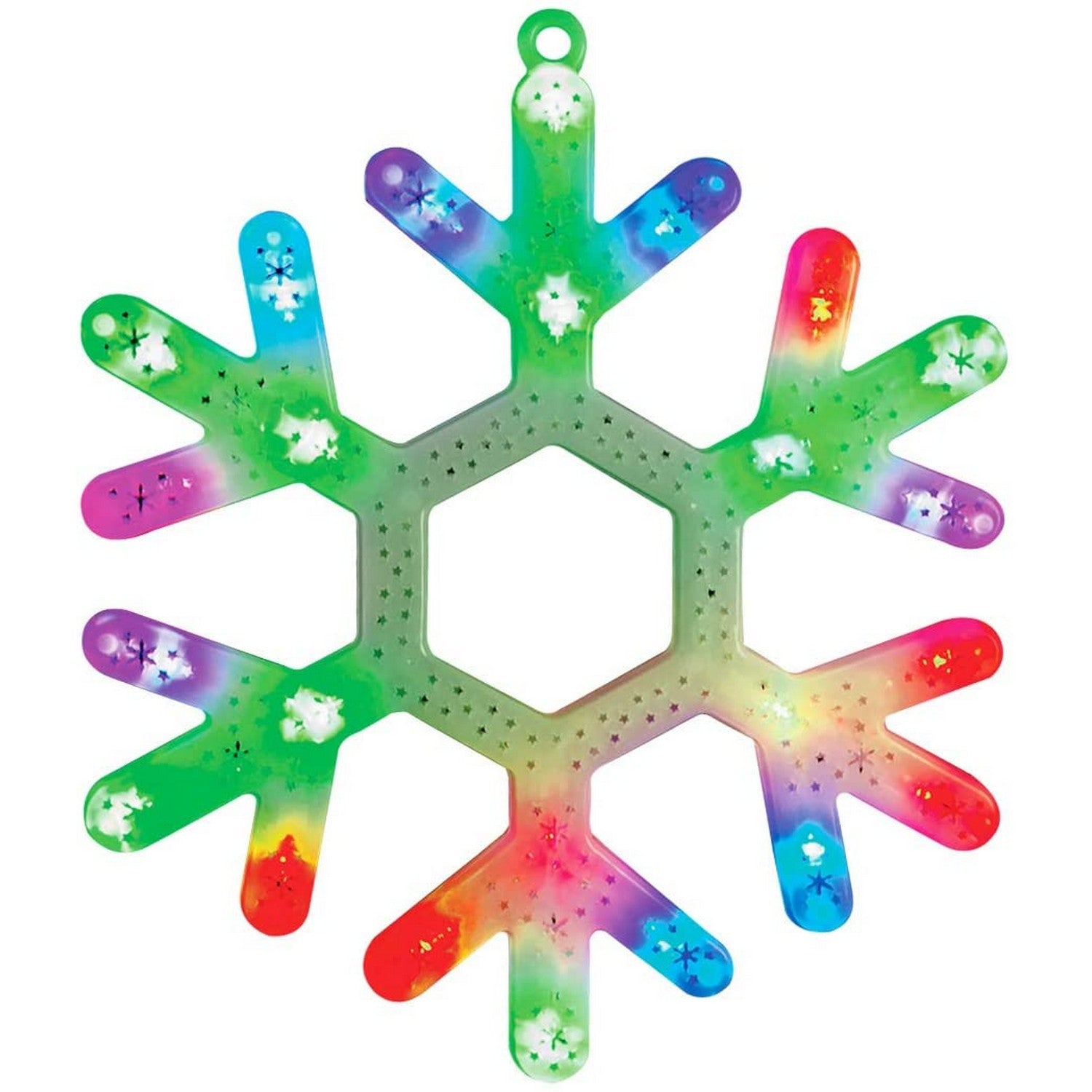 The Christmas Workshop Multi-Coloured LED Window Light Snowflake