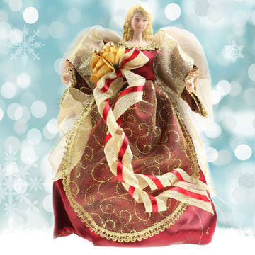 The Christmas Workshop 30cm Red Angel Fairy Christmas Tree Topper