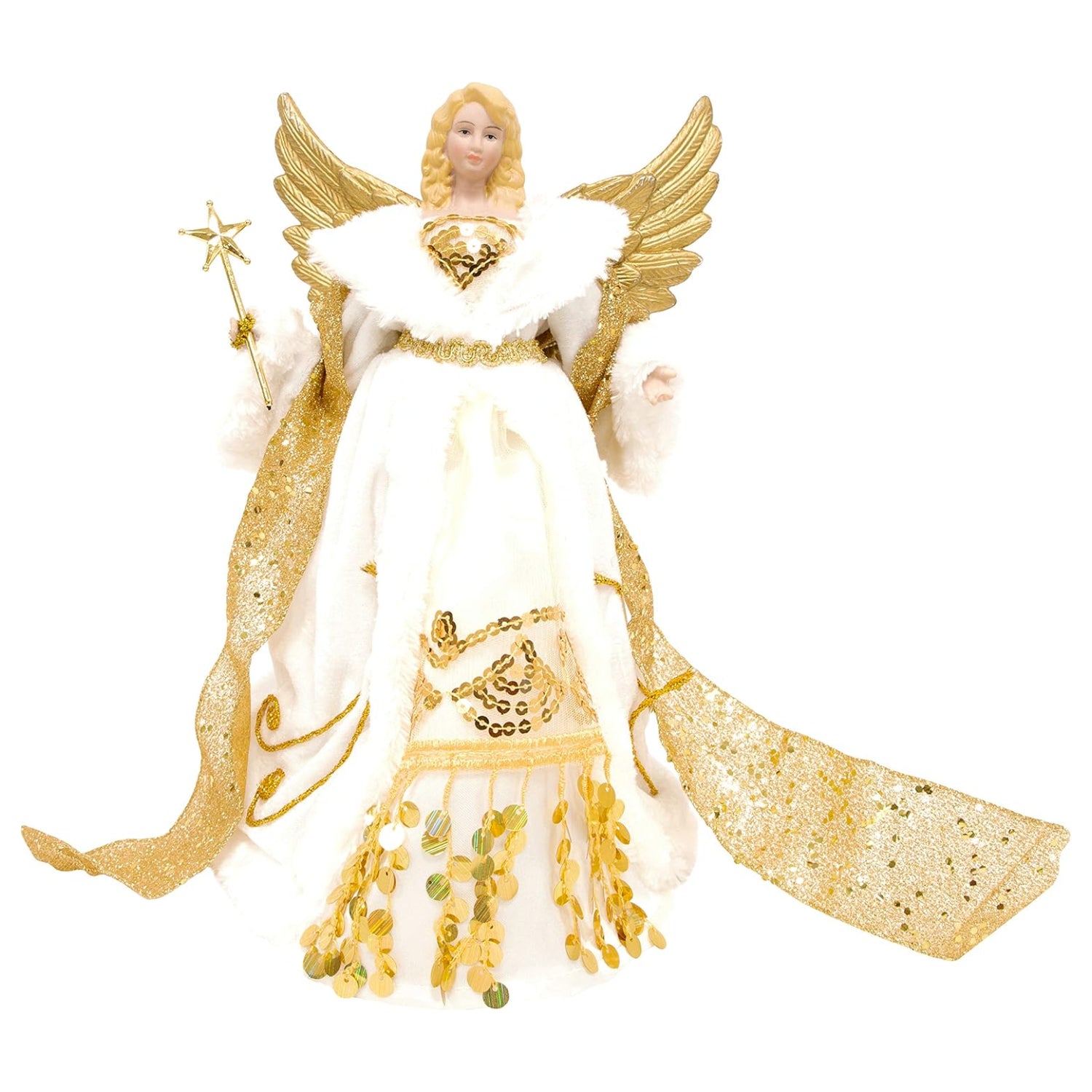 The Christmas Workshop 30cm Gold Angel Fairy Christmas Tree Topper