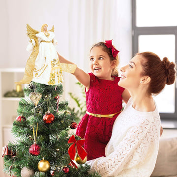 The Christmas Workshop 30cm Gold Angel Fairy Christmas Tree Topper