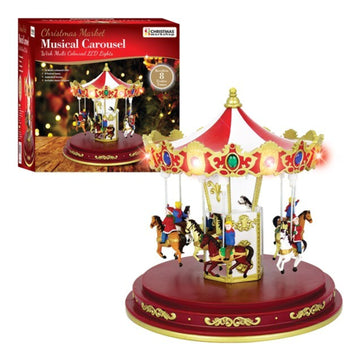 Animated Revolving Red Musical Carousel