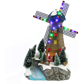 The Christmas Workshop Multi-Coloured LED Lights Musical Windmill