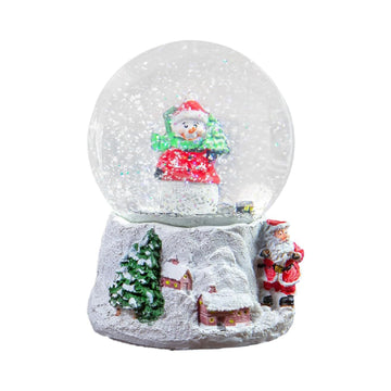 Wind Up Musical Snowman Santa Claus Snow Globe Decoration