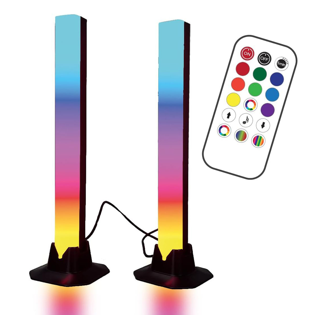 Set of 2 Colour-Changing Interactive Desktop LED Light Bars