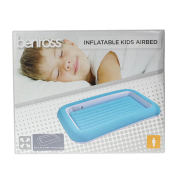 Blue Flocked Kids Airbed Inflatable Camping Outdoor Mattress