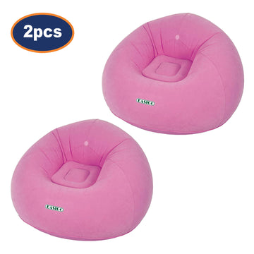 2Pcs Avenli Pink Inflatable Flocked Lounger Chair