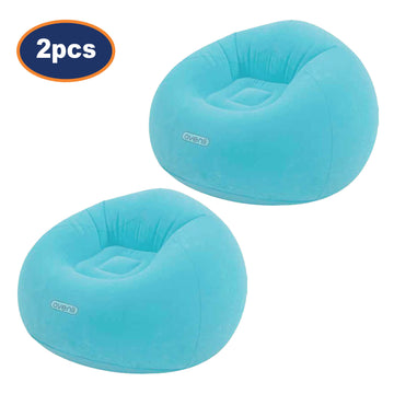 2Pcs Avenli Blue Inflatable Flocked Lounger Chair