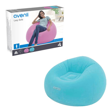 3Pcs Avenli Blue Inflatable Flocked Lounger Chair