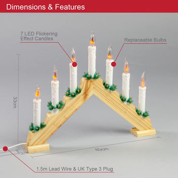 Flickering 7 Candle Bridge Light Christmas Décor