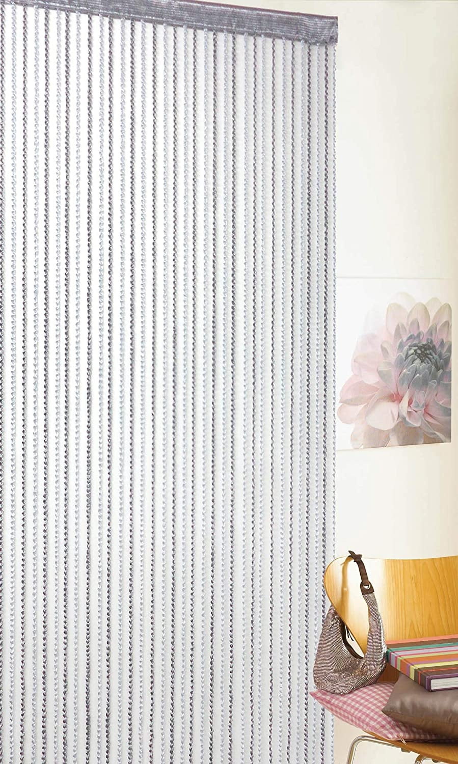 Braid String Door Curtains Panel - Grey