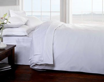 Flat Sheet 100% Cotton Percale 200 Thread Count Fade Resistant, Super King, White
