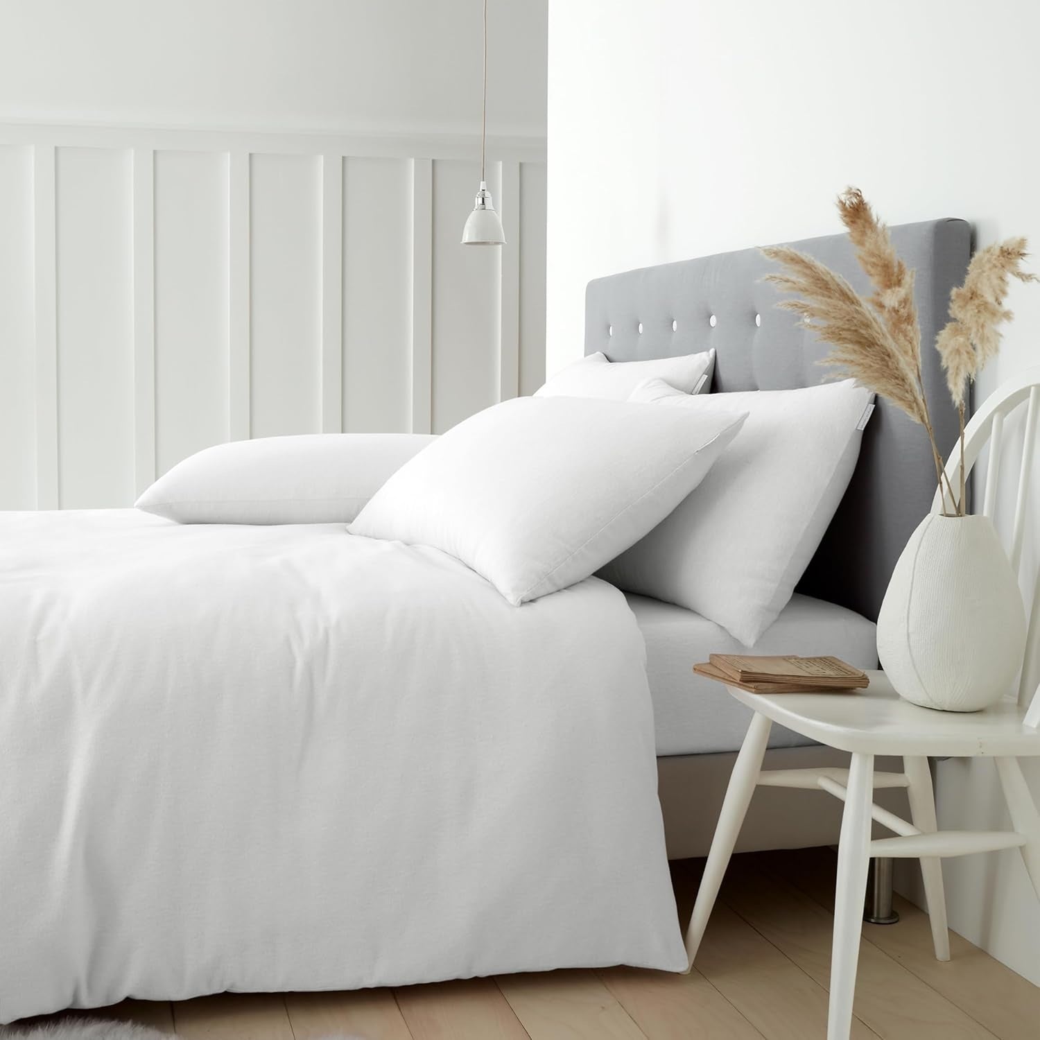 Catherine Lansfield Brushed Cotton Duvet Cover Set, King, White
