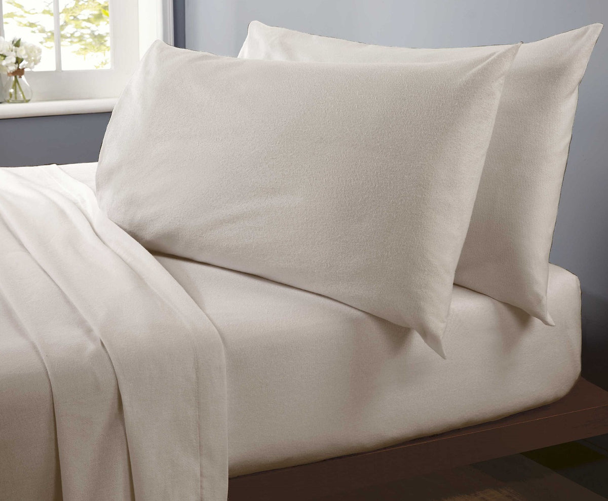 Luxurious Flannelette Fitted Sheet Double Latte
