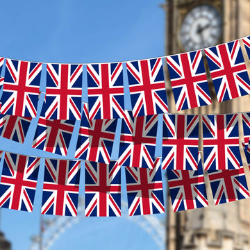 15x Union Jack 10M Bunting Square Banner Flags 20pcs