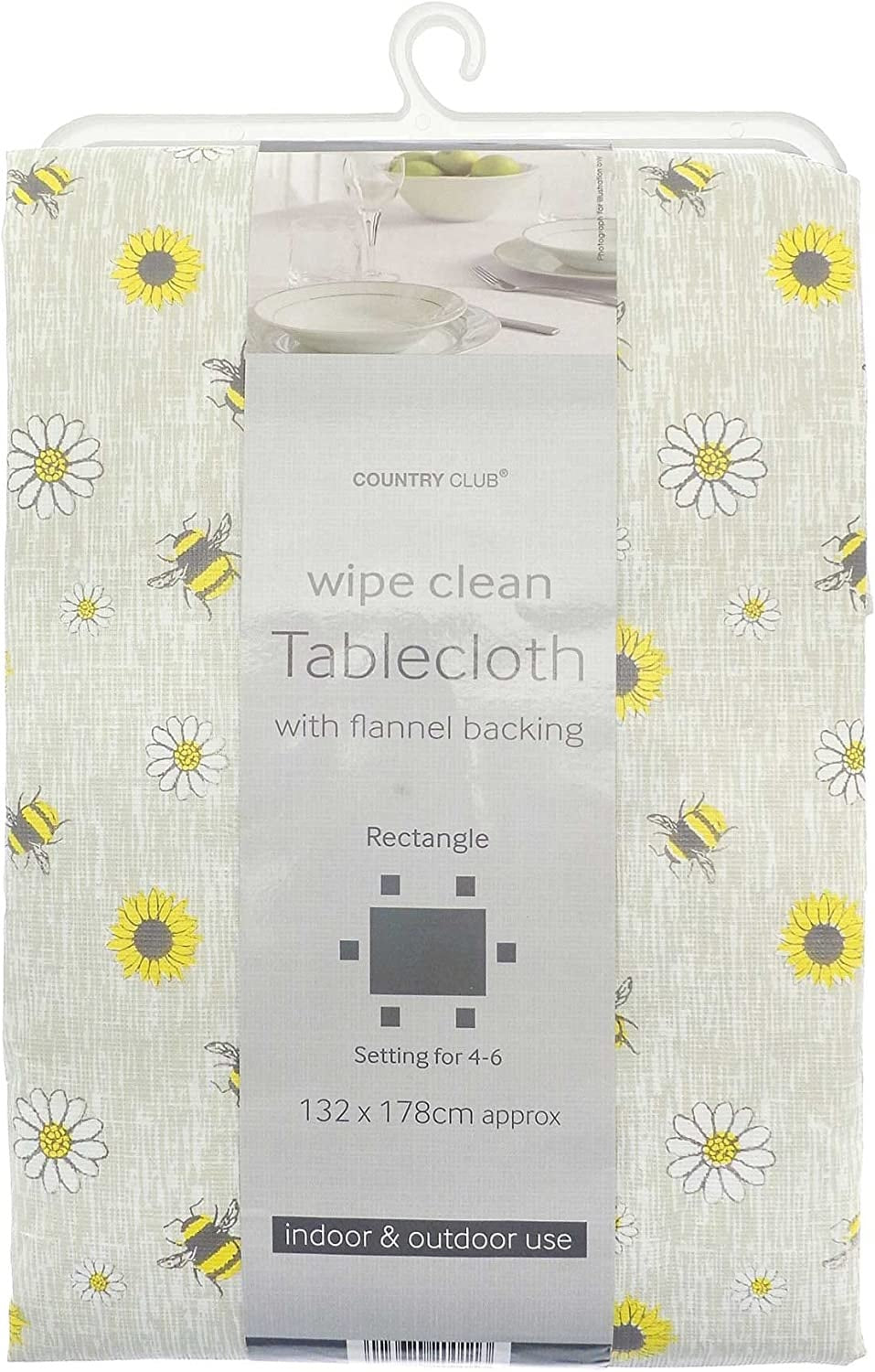 Luxury and Wipe Clean Dining Table Cloth - Bees & Flowers