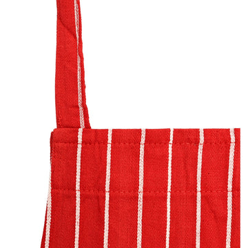 Butcher Stripe Apron 100% Cotton - Red