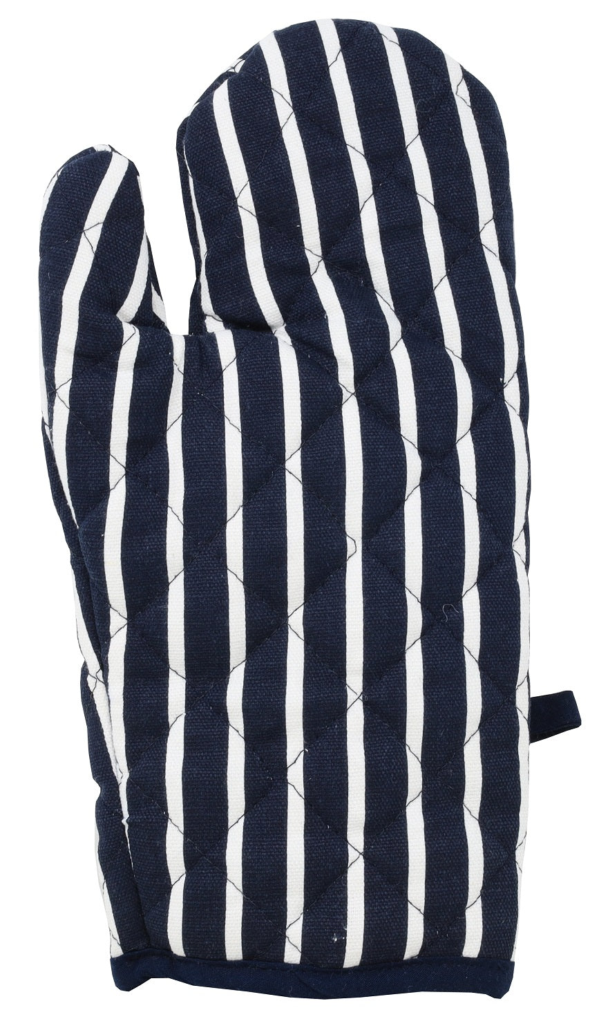 Butcher Stripe Single Oven Glove Mitt - Navy Blue