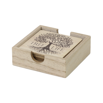 Tree of Life Set of 6 Wooden Coasters