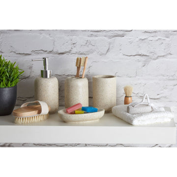 2pc Canyon Natural Marble Dispenser & Bathroom Tumbler Set