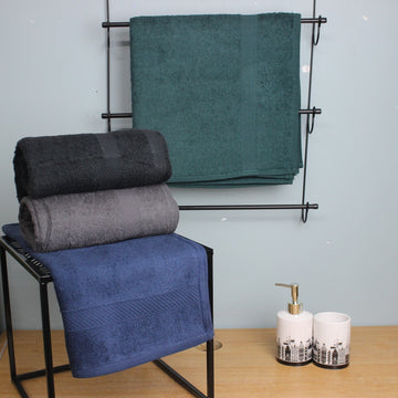 Luxury Hand Towel Designer 100% Cotton Soft Fluffy Towel Capetown Black 50x100cm